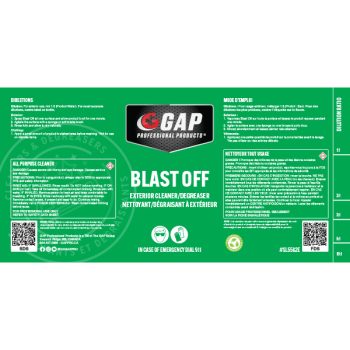 Safety Label Blast Off APC - Exterior - GAP Professional Products