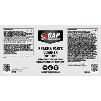 Safety Label Brake Cleaner - GAP Professional Products